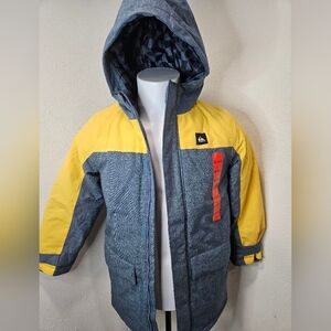 Quiksilver Kids Puffer Jacket - Yellow and Blue